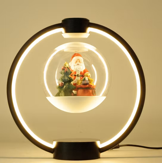 New Hotsale Promotion Gift Magnetic Levitation Floating 14cm Christmas Ball Light Gift Lamp