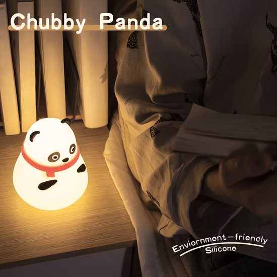 Luz Quitamiedos Bebe Color Changing Silicone Cute Small Panda Rabbit Night Lamp