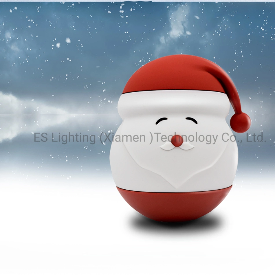 Santa Claus Silicone Night Lamp with Colorful Light