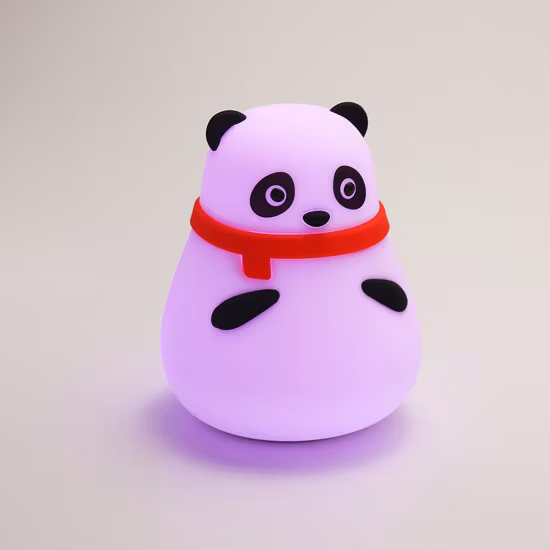 Luz Quitamiedos Bebe Color Changing Silicone Cute Small Panda Rabbit Night Lamp