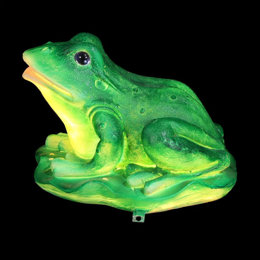 LED Motif Light Fiberglass Frog Sculpture Lamp