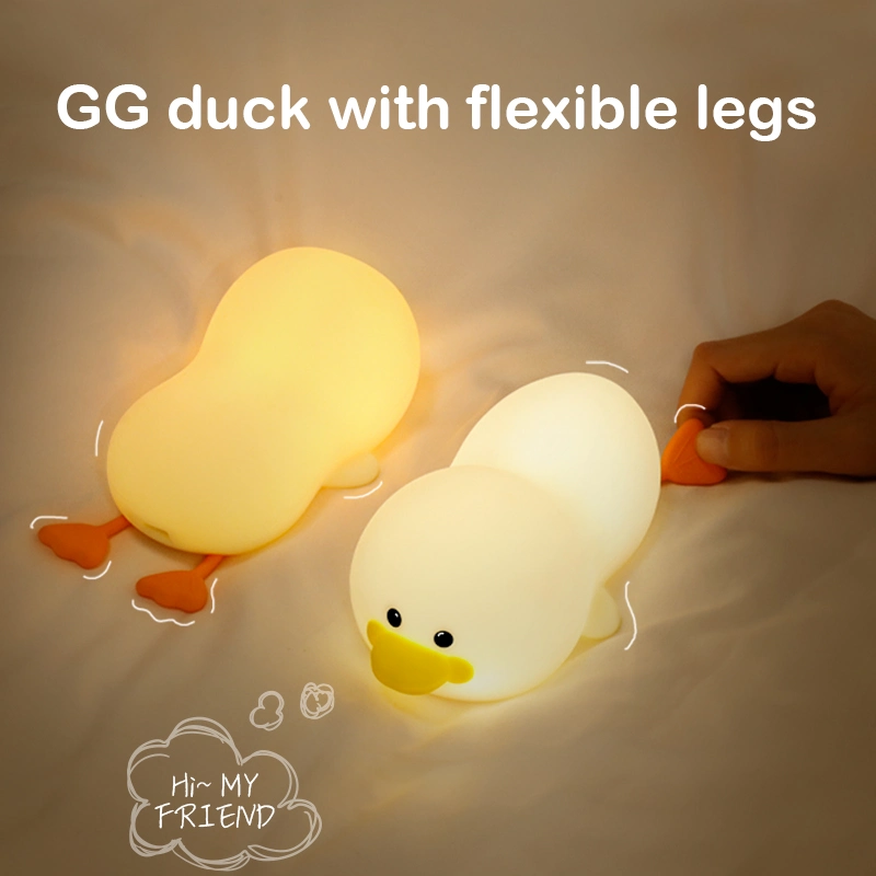 Amazon Newest USB Rechargeable Gg Duck Silicone Night Light with Timer and Remote Control