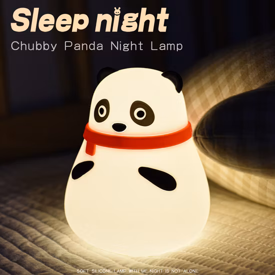 Luz Quitamiedos Bebe Color Changing Silicone Cute Small Panda Rabbit Night Lamp