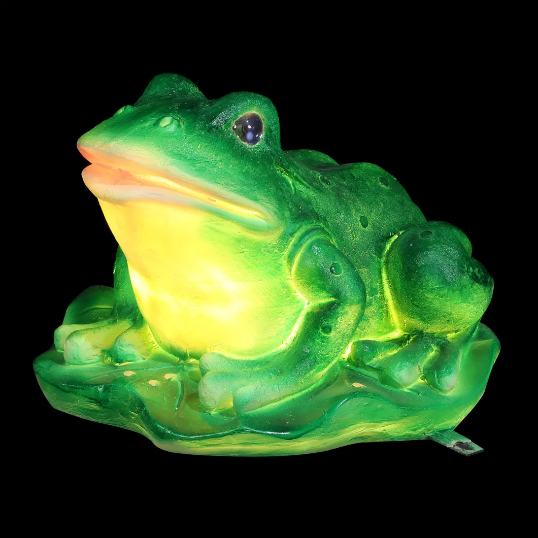 LED Motif Light Fiberglass Frog Sculpture Lamp