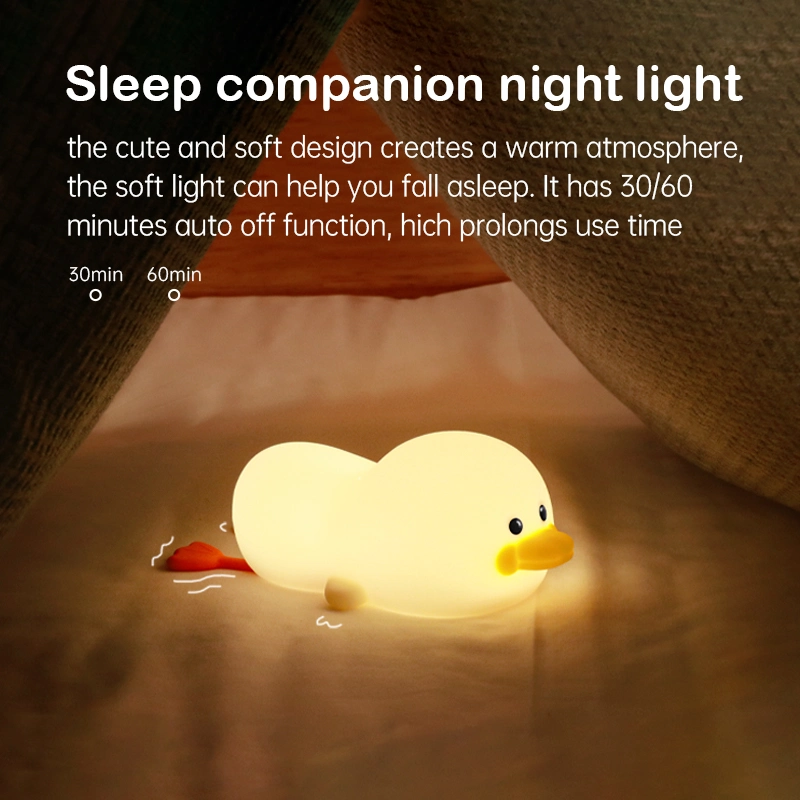 Amazon Newest USB Rechargeable Gg Duck Silicone Night Light with Timer and Remote Control