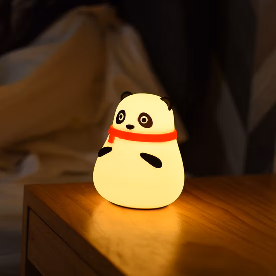 Luz Quitamiedos Bebe Mudança de cor de silicone fofo pequeno panda coelho lâmpada noturna
